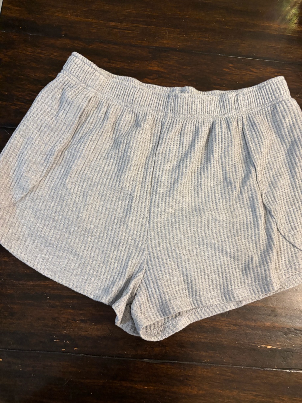 SO Light Gray Waffle Knit Athletic Lounge Shorts
